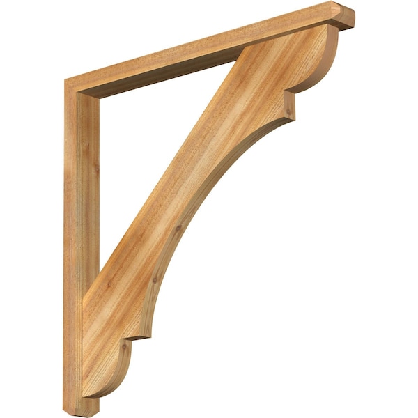 Ekena Millwork Olympic Craftsman Rough Sawn Bracket w/ Offset Brace, Western Red Cedar, 4"W x 40"D x 40"H BKT0402X40X40OLY04RWR - main